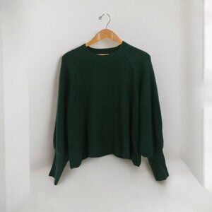 Eloquii 🐲 Dark Green Sweater w/ wide cuffed sleeves 18/20